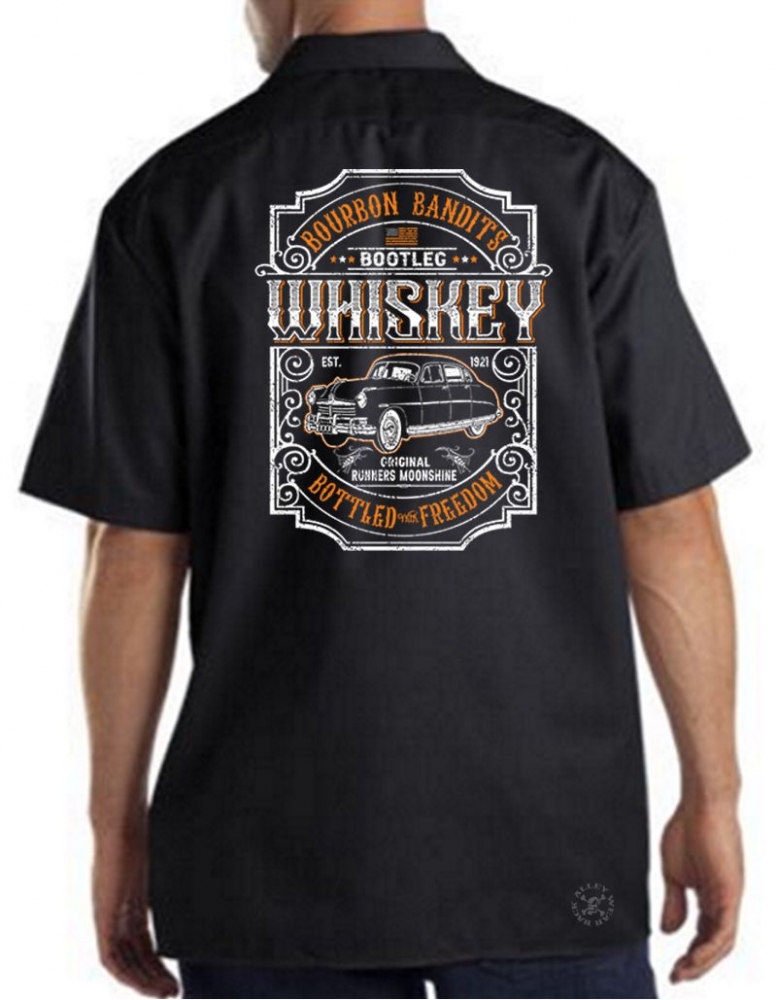 Bourbon Bandits Bootleg Whiskey Work Shirt | Back Alley Wear