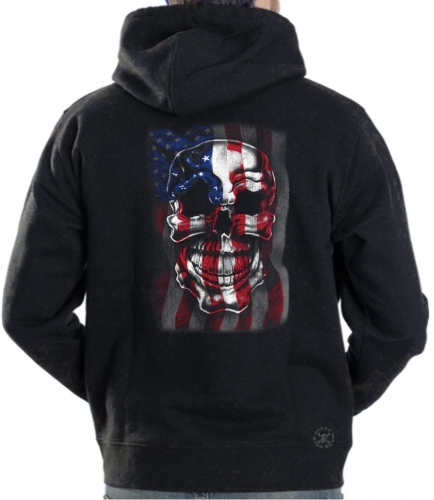 American Skull Flag Hoodie Sweat Shirt